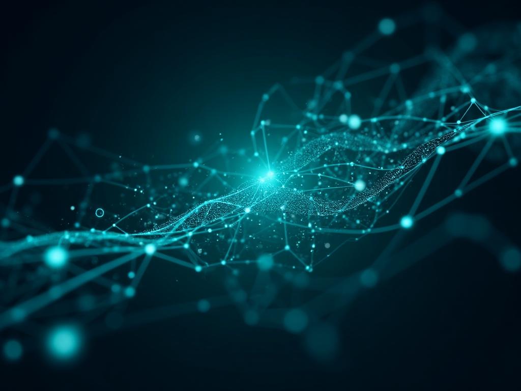 A modern AI-powered reception desk with digital assistant interface